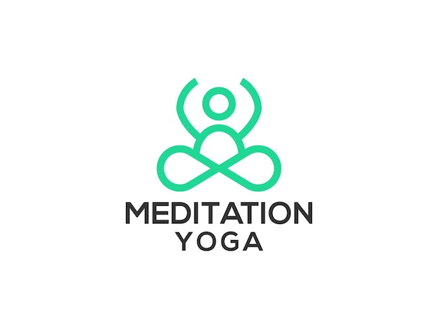 Vecteur modèle de vecteur de conception de logo yoga méditation