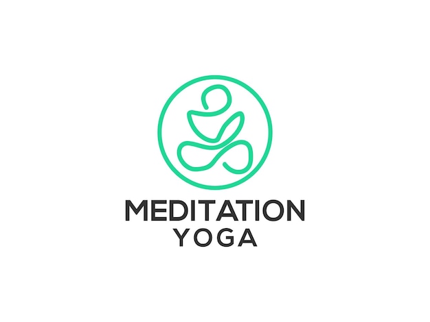 Vecteur modèle de vecteur de conception de logo yoga méditation