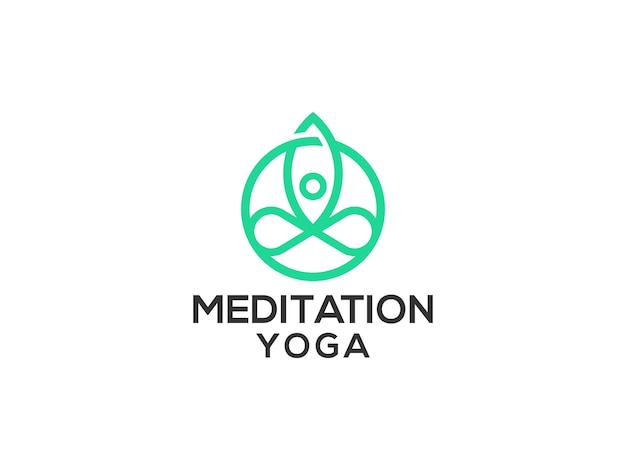modèle de vecteur de conception de logo yoga méditation