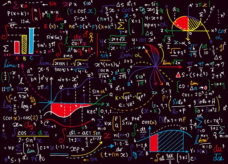 Vecteur modèle de vecteur d&#39;éducation mathématique avec des formules manuscrites