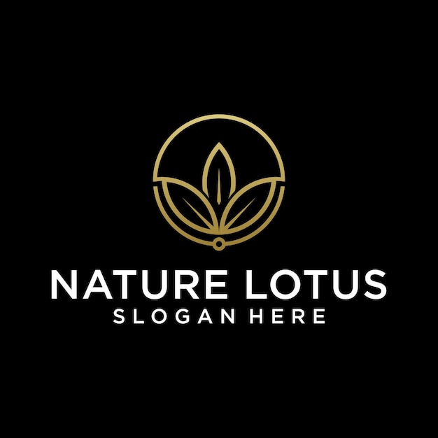 Modèle De Vecteur De Fleur De Lotus Avec Des Nuances De Ligne Et Le Logo De L'entreprise