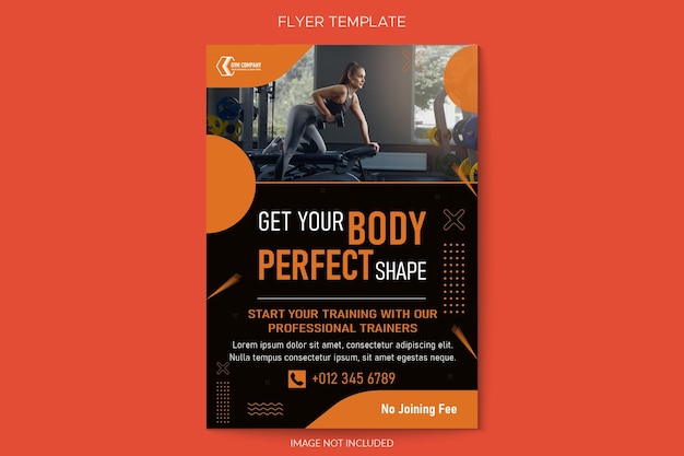 Modèle de vecteur de flyer publicitaire gym et fitness