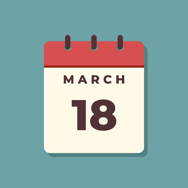 Modèle de vecteur d'icône de calendrier de mars