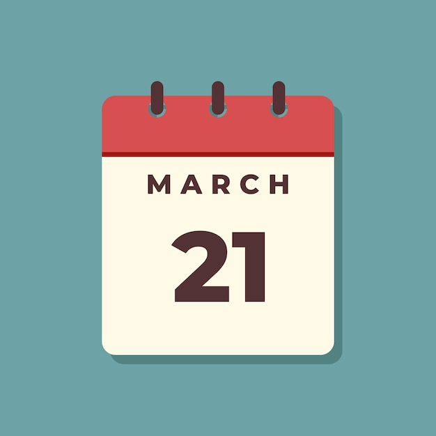 Modèle de vecteur d'icône de calendrier de mars