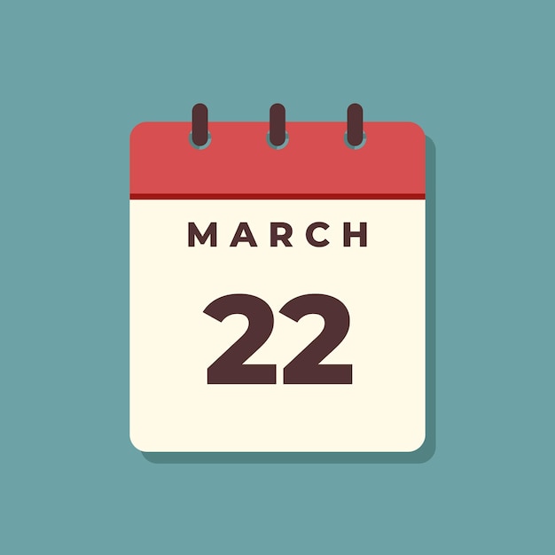 Modèle de vecteur d'icône de calendrier de mars