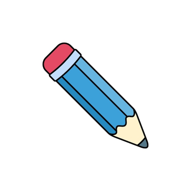 Modèle de vecteur d'icône de crayon à la mode simple