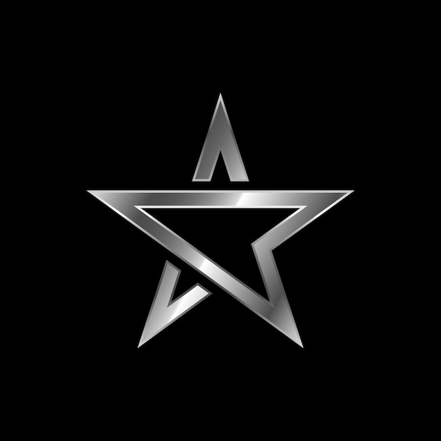 Modèle de vecteur d'icône décorative Silver Star