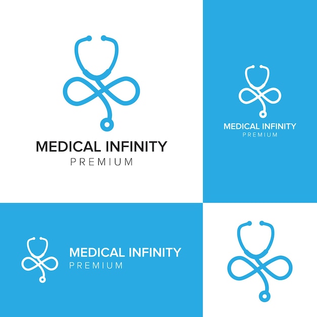 Modèle de vecteur d'icône de logo infini médical