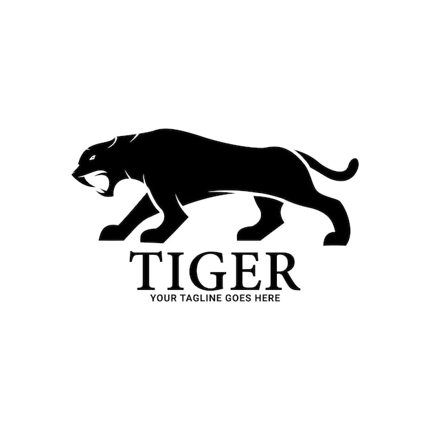 Vecteur modèle de vecteur icône logo tigre