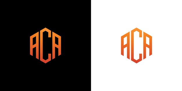 Modèle De Vecteur D'icône De Monogramme De Polygone De Conception De Logo De Lettre Aca