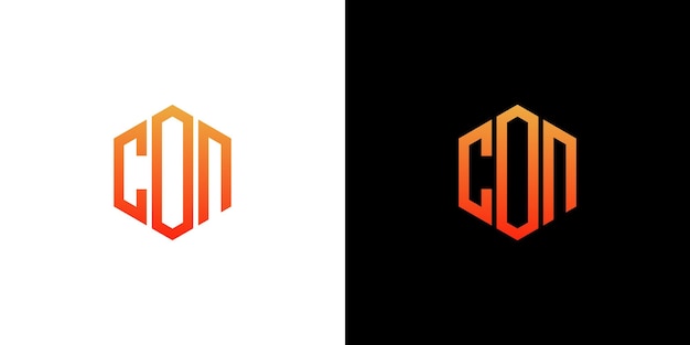 Modèle de vecteur d'icône de monogramme de polygone de conception de logo de lettre CO