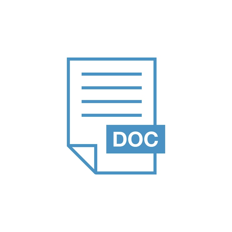 Vecteur modèle de vecteur d'icône de téléchargement de document doc