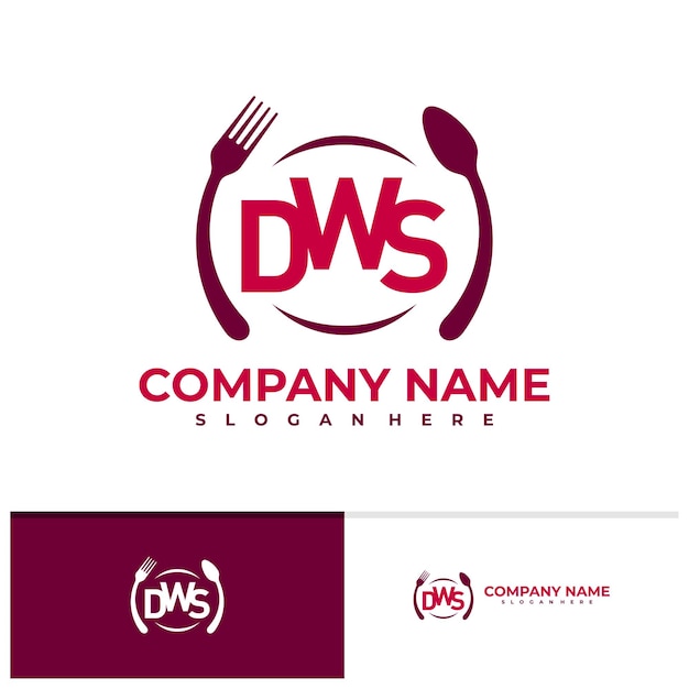 Modèle De Vecteur De Logo Dws Alimentaire Concepts De Conception De Logo Dws Initiaux