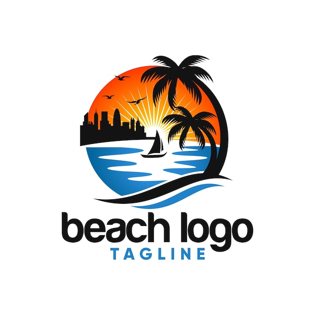 Modèle De Vecteur De Logo De Plage