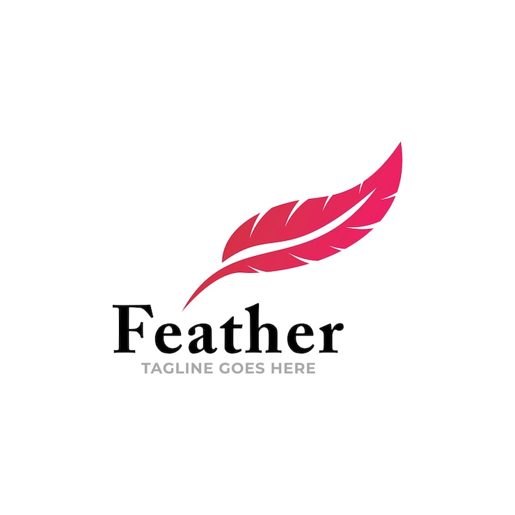 Vecteur modèle de vecteur de logo plume
