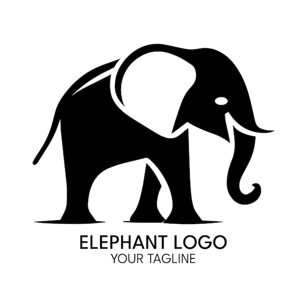 Modèle de vecteur de logo silhouette art éléphant