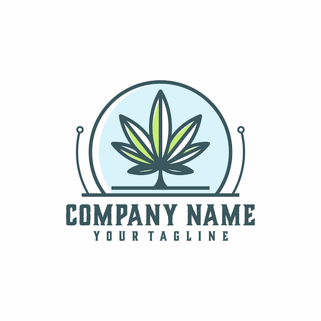 Modèle De Vecteur De Logo De La Technologie De La Marijuana
