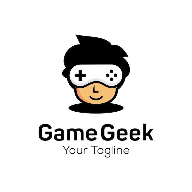 Modèle de vecteur de personnage de logo Geek et Nerd