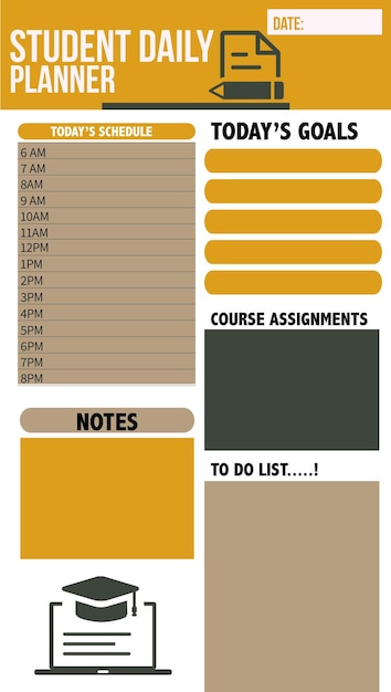 Modèle De Vecteur De Planificateur Quotidien étudiant