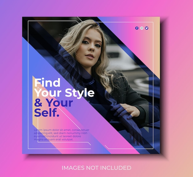 Modèle de vecteur de poste Instagram pour les médias sociaux