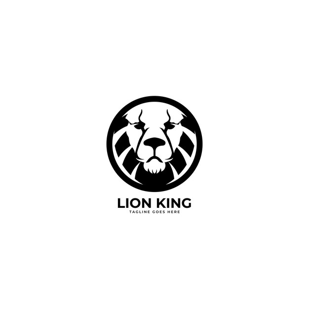 Vecteur modèle de vecteur de roi lion avec couronne
