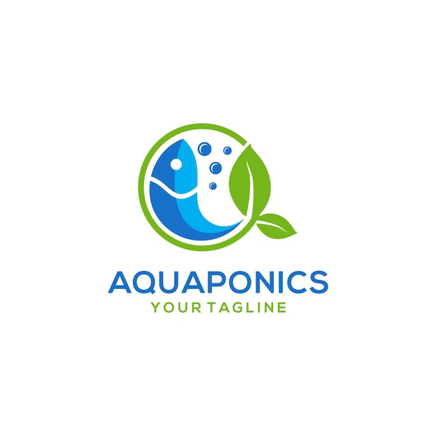 Modèle De Vecteur De Stock De Logo Aquaponique