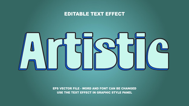 Modèle vectoriel 3D artistique à effet de texte modifiable