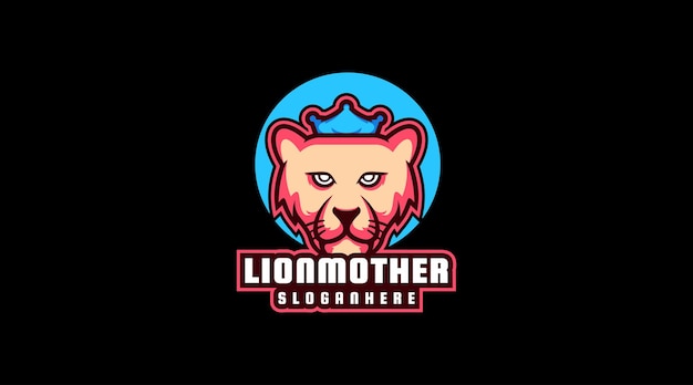 Modèle Vectoriel Abstrait De Logo De Tête De Lion Ou De Lionne