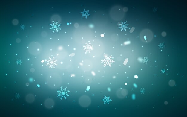 Modèle vectoriel bleu foncé avec des flocons de neige de Noël