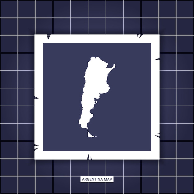 Vecteur modèle vectoriel carte argentine sur un cadre photo
