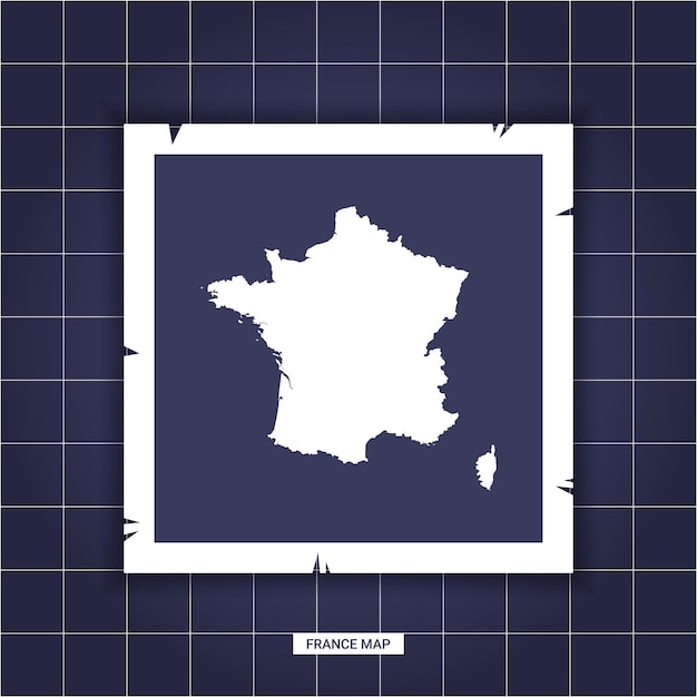 Modèle vectoriel Carte France sur un cadre photo