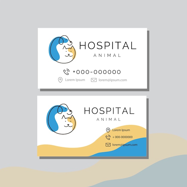 Modèle Vectoriel De Carte De Visite Avec Logo D'hôpital Pour Animaux.