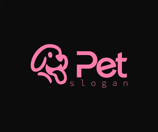 Vecteur modèle vectoriel de conception de chat de chien de logo d'animal de compagnie