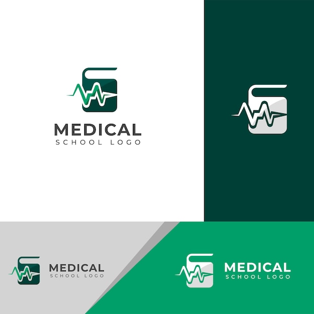 Modèle vectoriel de conception créative du logo de l'école de médecine