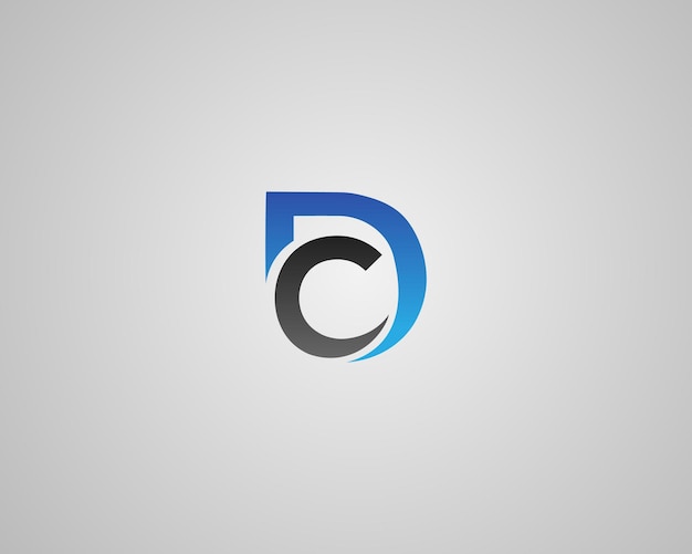 Modèle vectoriel de conception du logo initial de la lettre DC ou CD