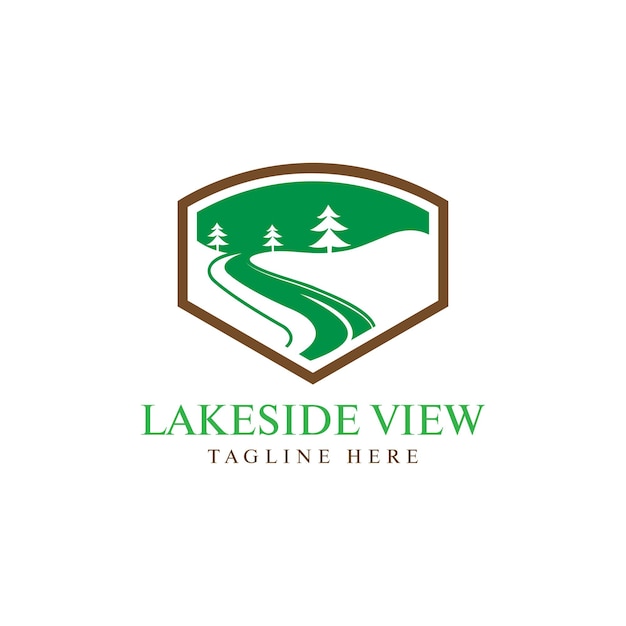 Le Modèle Vectoriel De Conception Du Logo Lakeside View à L'extérieur