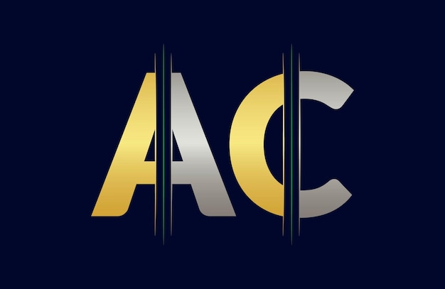 Modèle vectoriel de conception du logo de la lettre AC