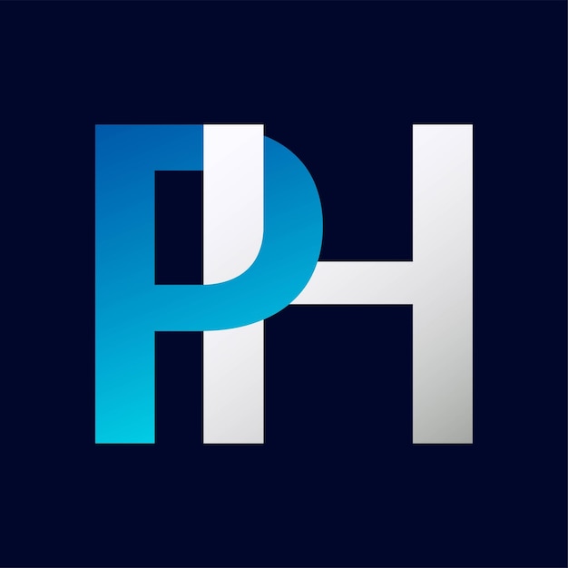 Modèle vectoriel de conception du logo de la lettre PH