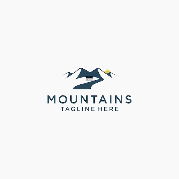 Modèle Vectoriel De Conception D'icône De Logo De Montagnes