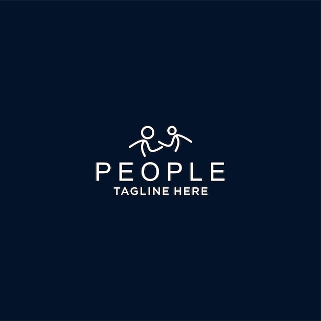 Modèle vectoriel de conception d'icône de logo de personnes