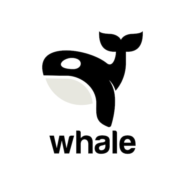 Modèle vectoriel de conception de logo de baleine