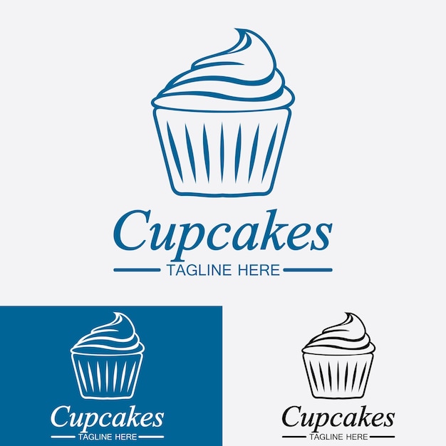 Modèle Vectoriel De Conception De Logo Cupcake Icône De Boulangerie Cupcakes