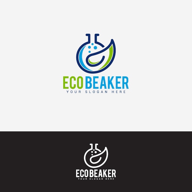 Modèle Vectoriel De Conception De Logo Eco Beaker