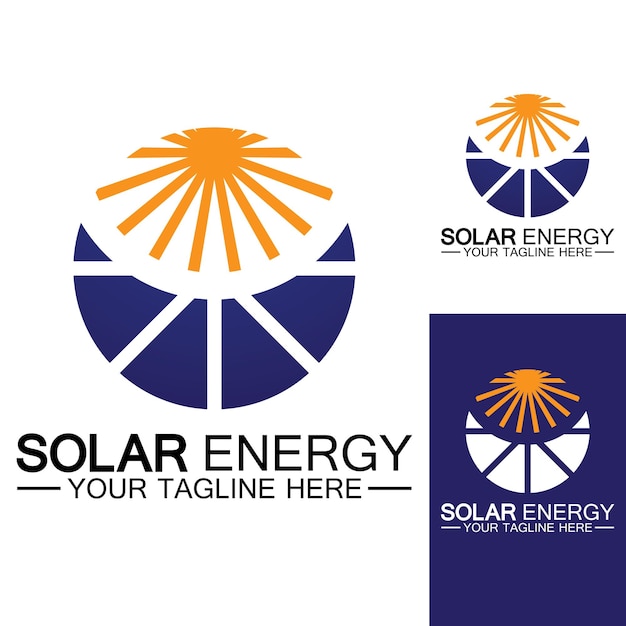 Vecteur modèle vectoriel de conception de logo d'énergie solaire