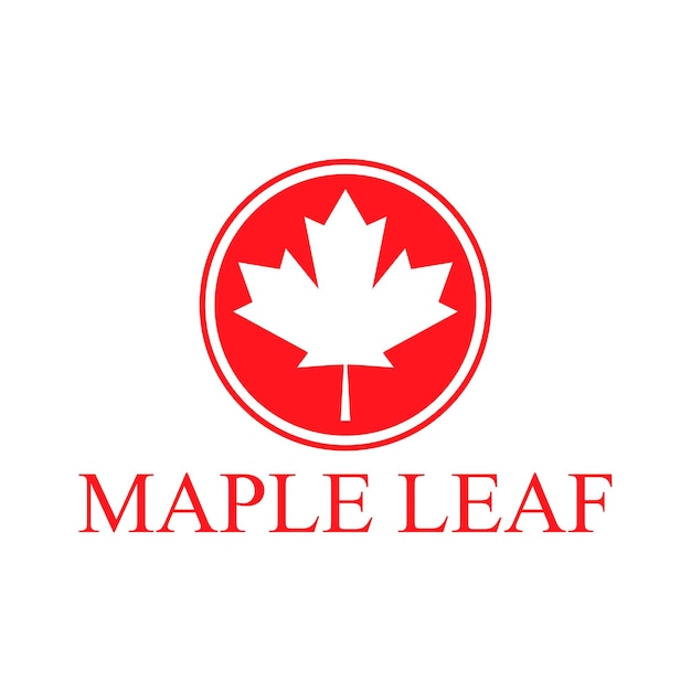 Modèle vectoriel de conception de logo de feuille d'érable canadienne
