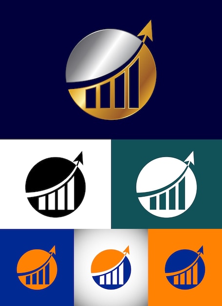 Modèle vectoriel de conception de logo finance et comptabilité à variation de couleur multiple