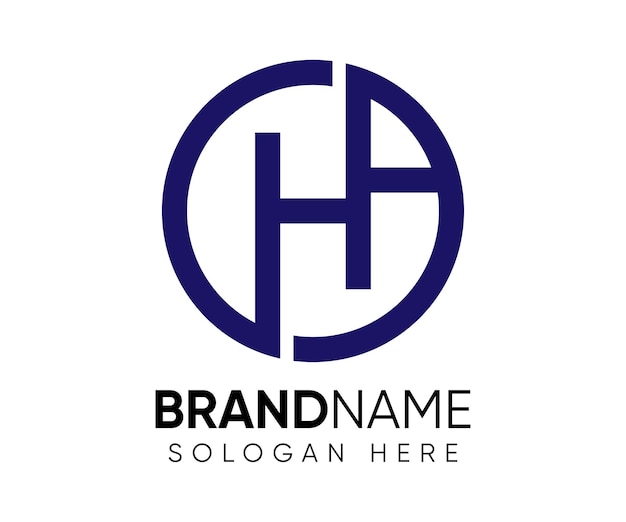 Modèle vectoriel de conception de logo HA