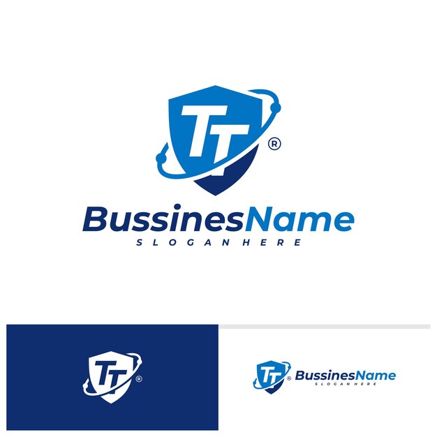 Modèle vectoriel de conception de logo initial T Shield Concepts de conception de logo Creative T