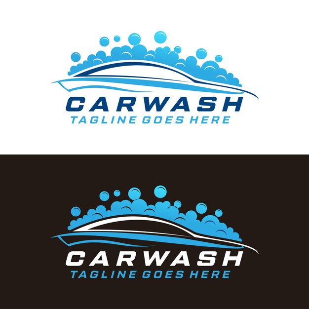 Vecteur modèle vectoriel de conception de logo de lavage de voiture automobile