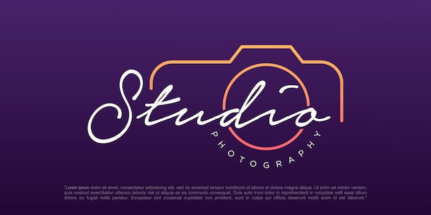 Vecteur modèle vectoriel de conception de logo de photographie de studio